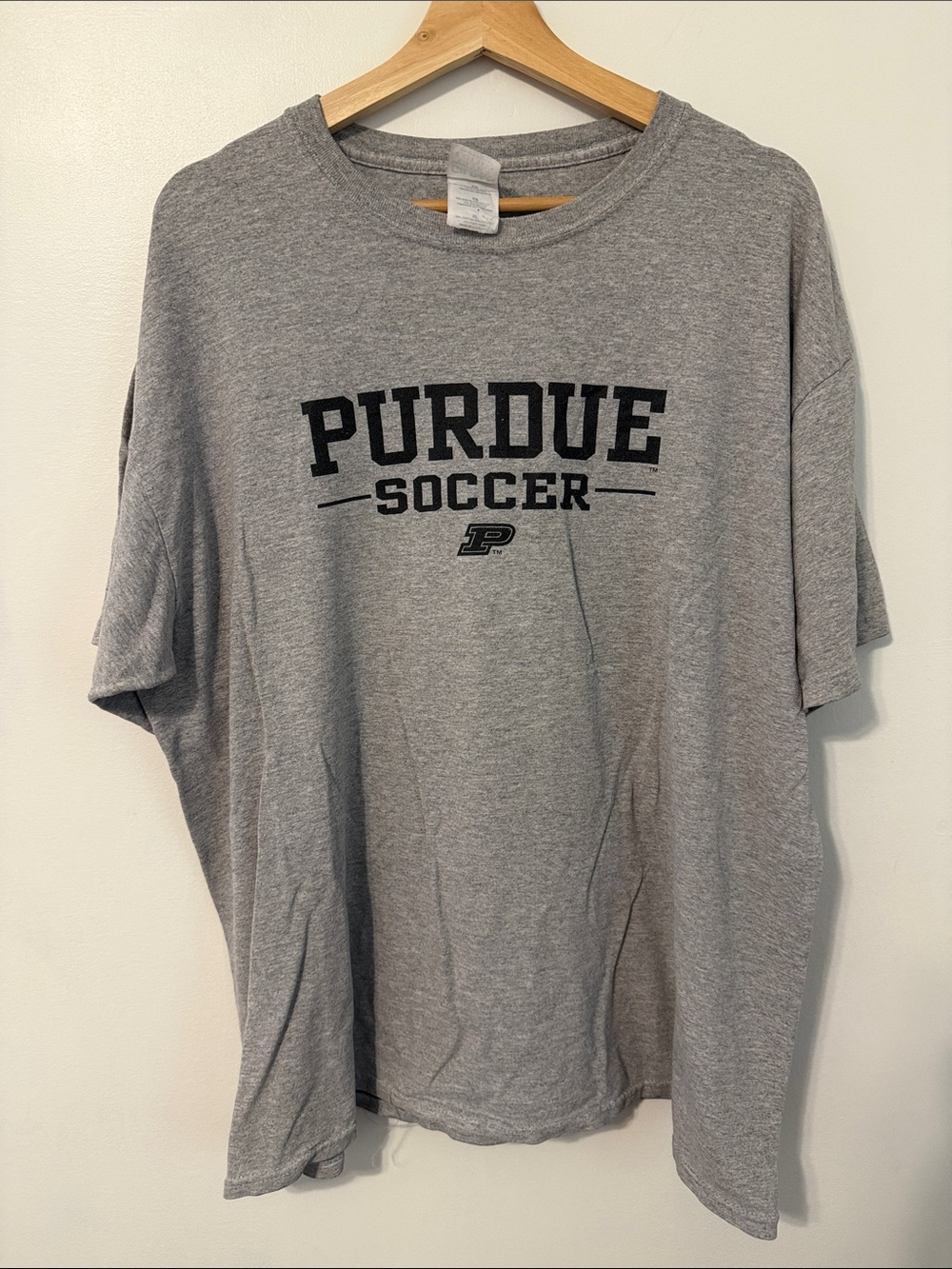 Vintage Purdue Soccer Gray Crewneck T-Shirt